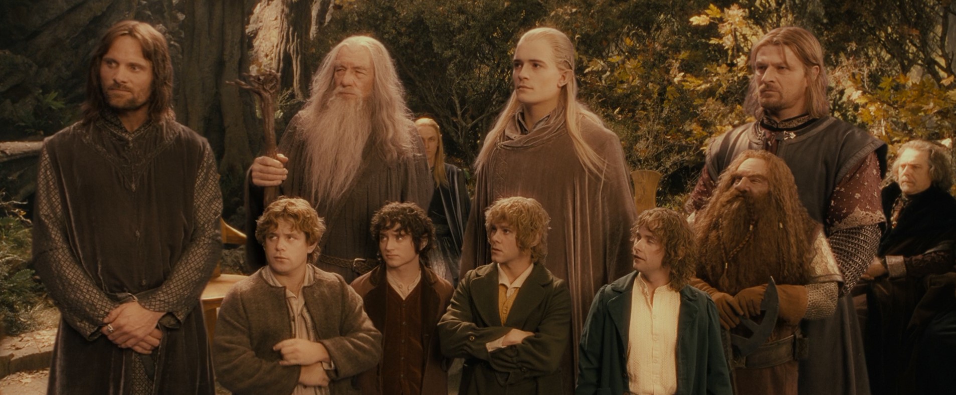 Элронд Перегрин Тук (Пиппин) — Девять хранителей... Да будет так! Отныне вы будете Братством Кольца!
— Отлично! Так куда мы идём?