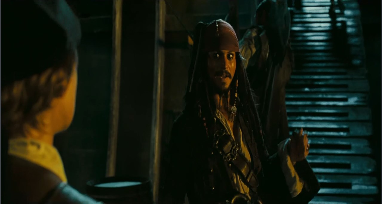 Капитан Джек Воробей Наряд тебе не идёт. Уж либо платье, либо ничего... А у меня на Жемчужине платьев нет.