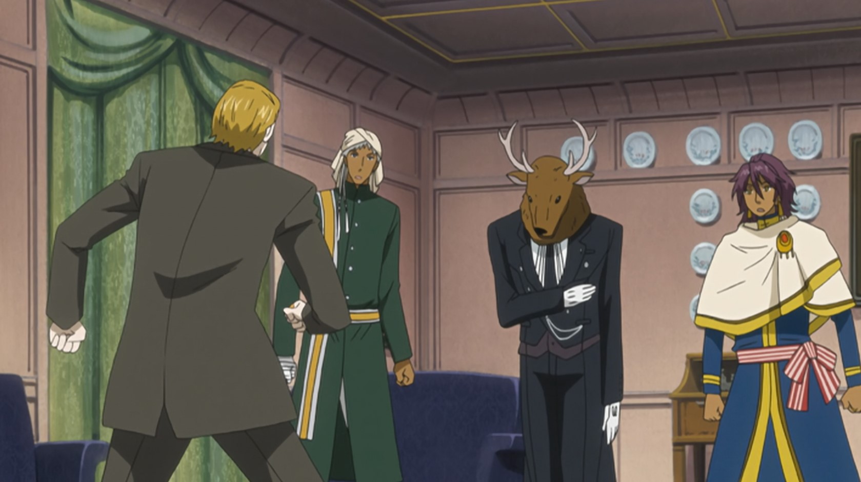 Себастьян Михаэлис Гарольд Уэст Джеб — Агни, поймай его, он может быть шпионом!
— Да нет, что вы, я просто олень.