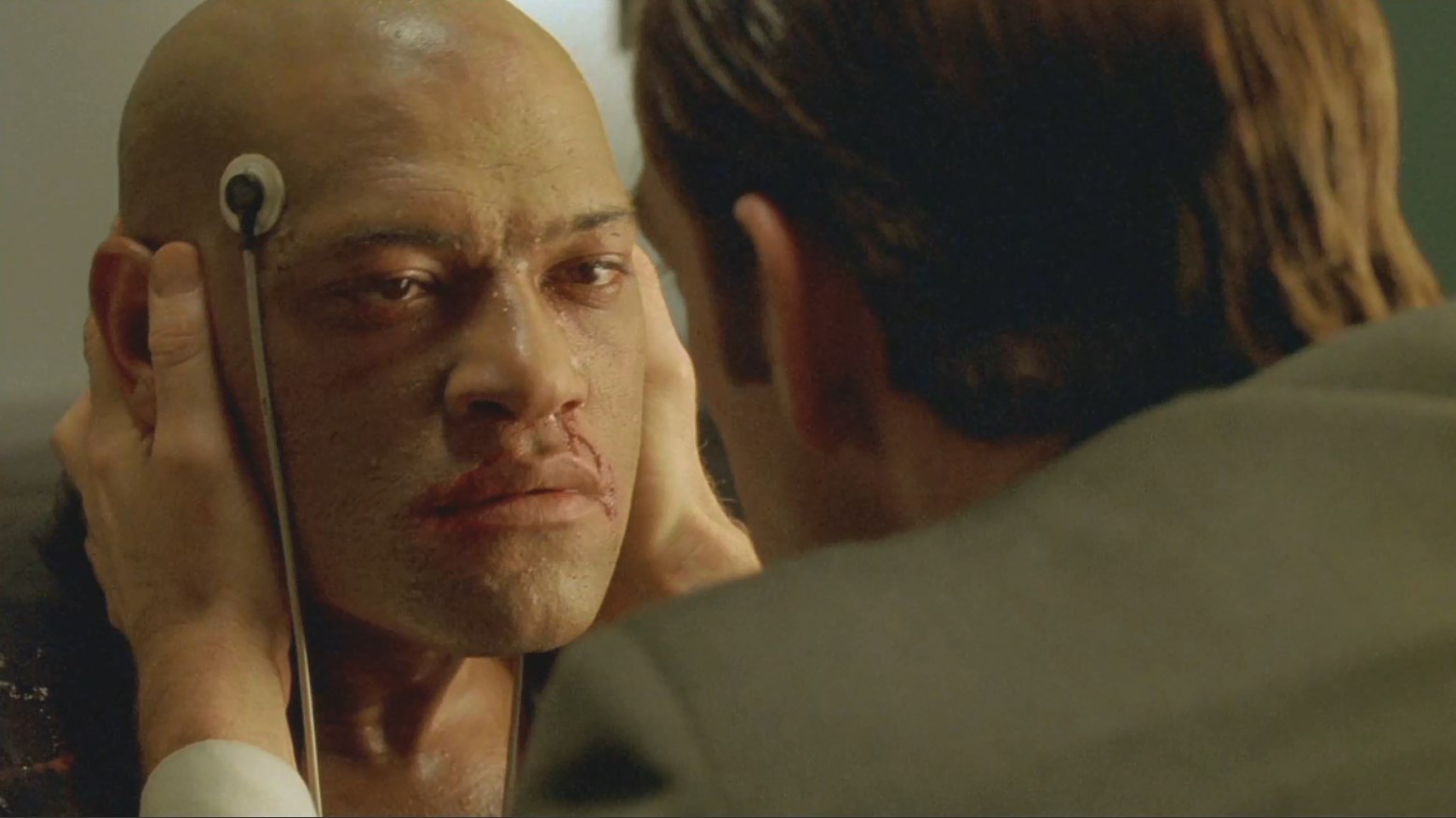 Вы меня слышите, Морфеус? Я буду искренен с Вами. Я... этот город... ненавижу. Этот зоопарк, тюрьму, эту реальность — называйте как хотите — меня просто выворачивает. Даже ваш запах. Я дышу им, ощущаю кожей вашу вонь. И хотя я понимаю, что это глупо, я опасаюсь подхватить вашу заразу, каждый день думаю об этом! Забавно? Мне нужно отсюда выйти. Мне нужно освободиться. Я знаю, что у Вас есть ключ, он — в Вашем мозгу. После разрушения Зиона я могу покинуть вас! Понимаете? Мне нужны коды. Я пытаюсь найти Зион, и Вы мне все по-хорошему расскажете или... умрете.