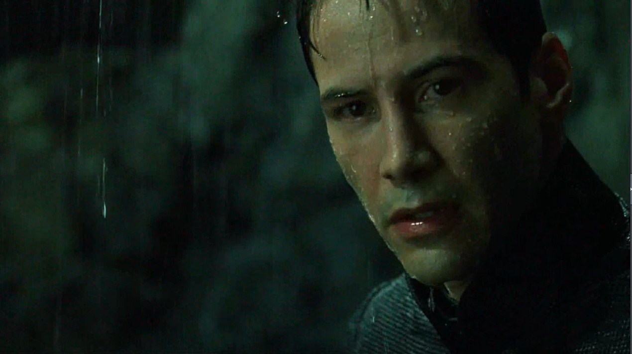 Агент Смит — Почему, мистер Андерсон, почему? Во имя чего? Что вы делаете? Зачем, зачем встаете? Зачем продолжаете драться? Неужели вы верите в какую-то миссию, или вам просто страшно погибать? Так в чем же миссия, может быть, вы откроете? Это свобода, правда, может быть, мир, или вы боретесь за любовь? Иллюзии, мистер Андерсон, причуды восприятия. Хрупкие логические теории слабого человека, который отчаянно пытается оправдать свое существование — бесцельное и бессмысленное! Но они, мистер Андерсон, как и Матрица, столь же искусственны. Только человек может выдумать скучное и безжизненное понятие — «любовь»! Вам пора это увидеть, мистер Андерсон, увидеть и понять! Вы не можете победить, продолжать борьбу бессмысленно. Почему, мистер Андерсон, почему вы упорствуете?
— Потому что это мой выбор.