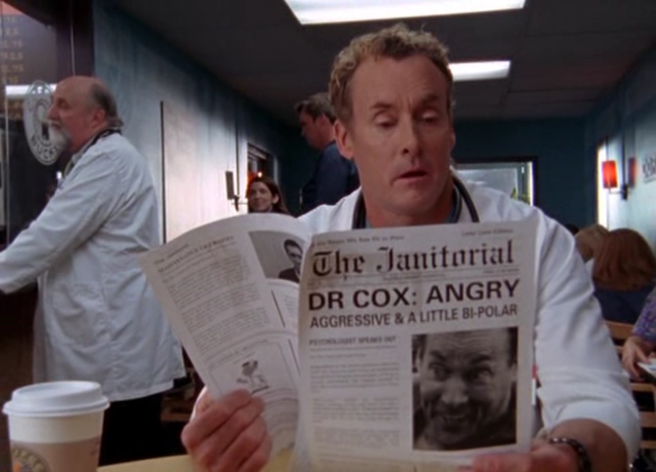 Доктор Джон «Джей Ди (J.D.)» Дориан Я подумал, насколько сложное у мужчин эго. Из-за него нам постоянно нужно убеждаться в том, что мы сильные и нас боятся. Из-за него мы так боимся просить помощи и вместо этого молча надеемся, что кто-то догадается сам.