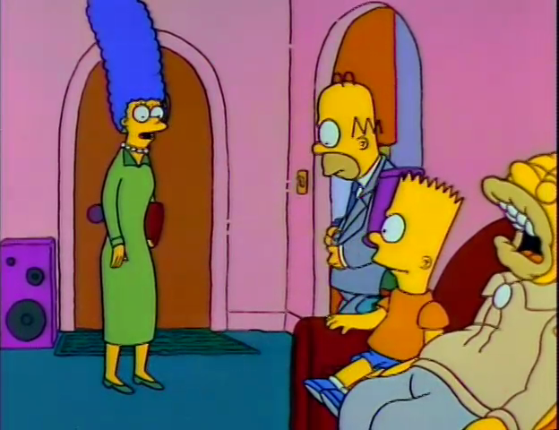 Гомер Симпсон Лиза Симпсон (Lisa Simpson) Барт Симпсон (Bart Simpson) — Мы идём на родительское собрание, вернёмся к ужину.
— А что будет на ужин?
— Смотря что скажут учителя. Если вы хорошо учились, то ждите пиццу, если учились плохо, то... яд.
— А если один учился плохо, а другой — хорошо? Пиццу с ядом?
— Нет, две покупки я делать не собираюсь!