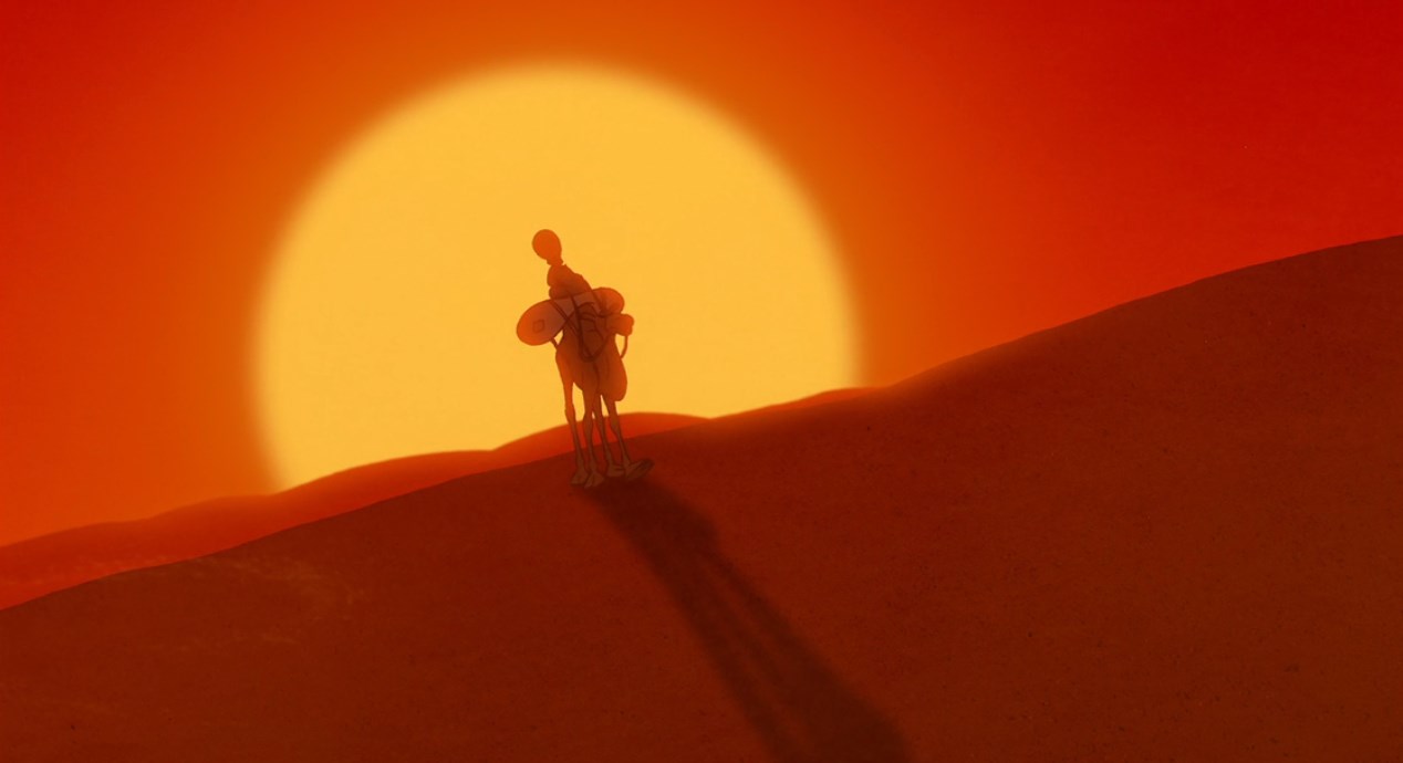 Я родом из края, восточного края, куда вас с собой я сейчас приглашаю.
Там просторы безграничные, там светит жаркое солнце, там невыносимо душно.
Там живут варвары, но там моя Родина...
Берите ковер, садитесь, летите и вы увидите чудеса,
Достойные тысячи и одной ночи...