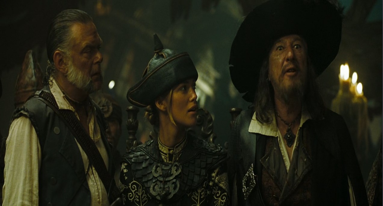 — Но ты же обычно сбегал с поля боя!
— Вот и нет!
— Вот и да!
— Вот и нет!
— Вот и да! Сам знаешь об этом!
— Вот и нет! Клевета и ложь! Просто я следовал благороднейшей из пиратских традиций. Я полагаю, что сейчас нам следует поступить так же — завязать бой, а потом сбежать.