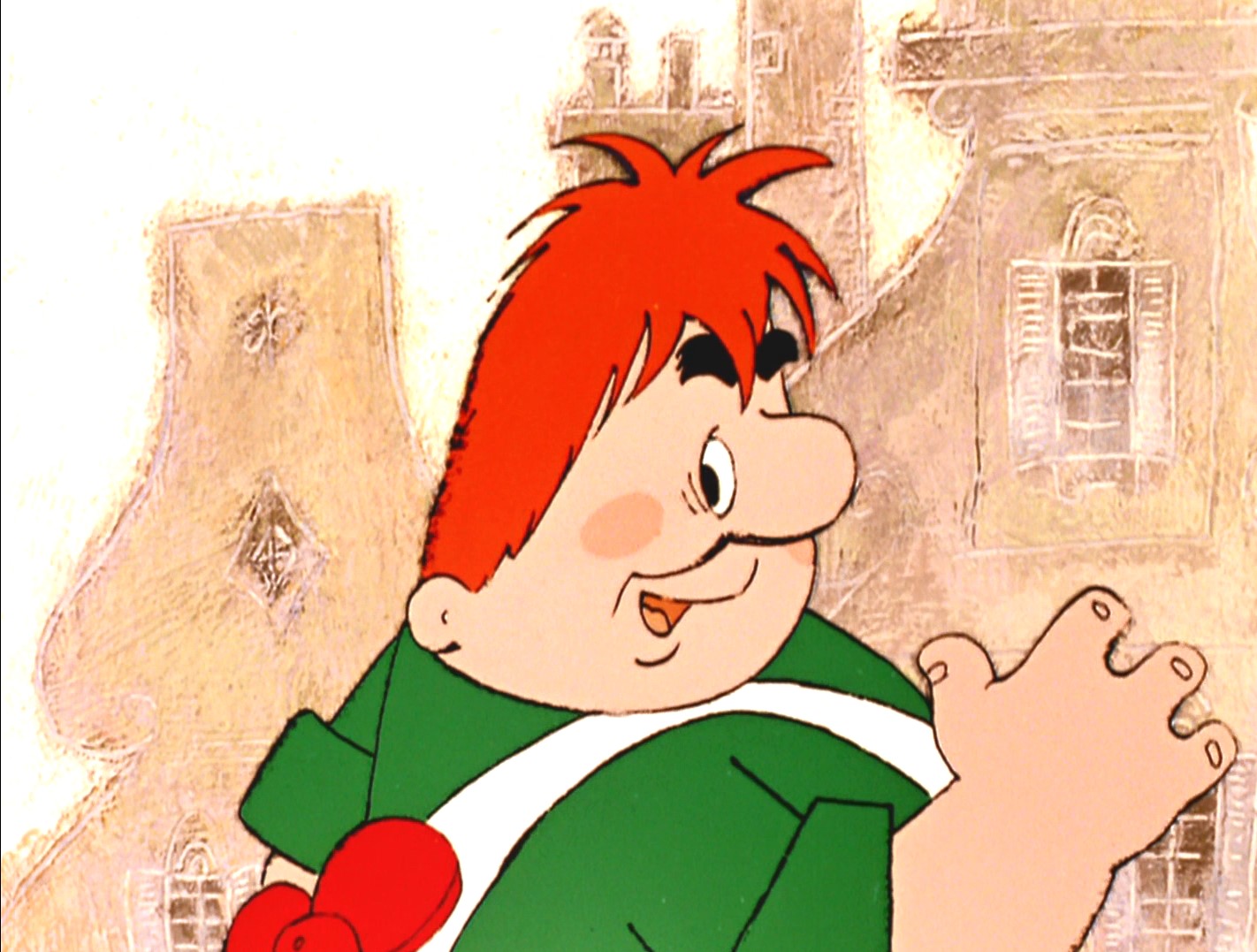 — Слушай! Может ты хочешь... есть колбаса жареная.
— Жареная?
— Угу.
— Эээх, попадёшь к вам в дом — научишься есть всякую гадость!