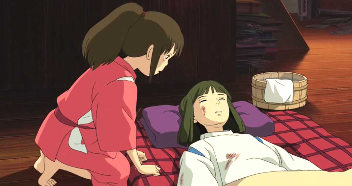 Тихиро: — Хаку, я обязательно вернусь! Не смей умирать!
Рин: — Да что у вас здесь творится?!
Дедушка Камадзи: — Ты что, не видишь? Творится любовь...